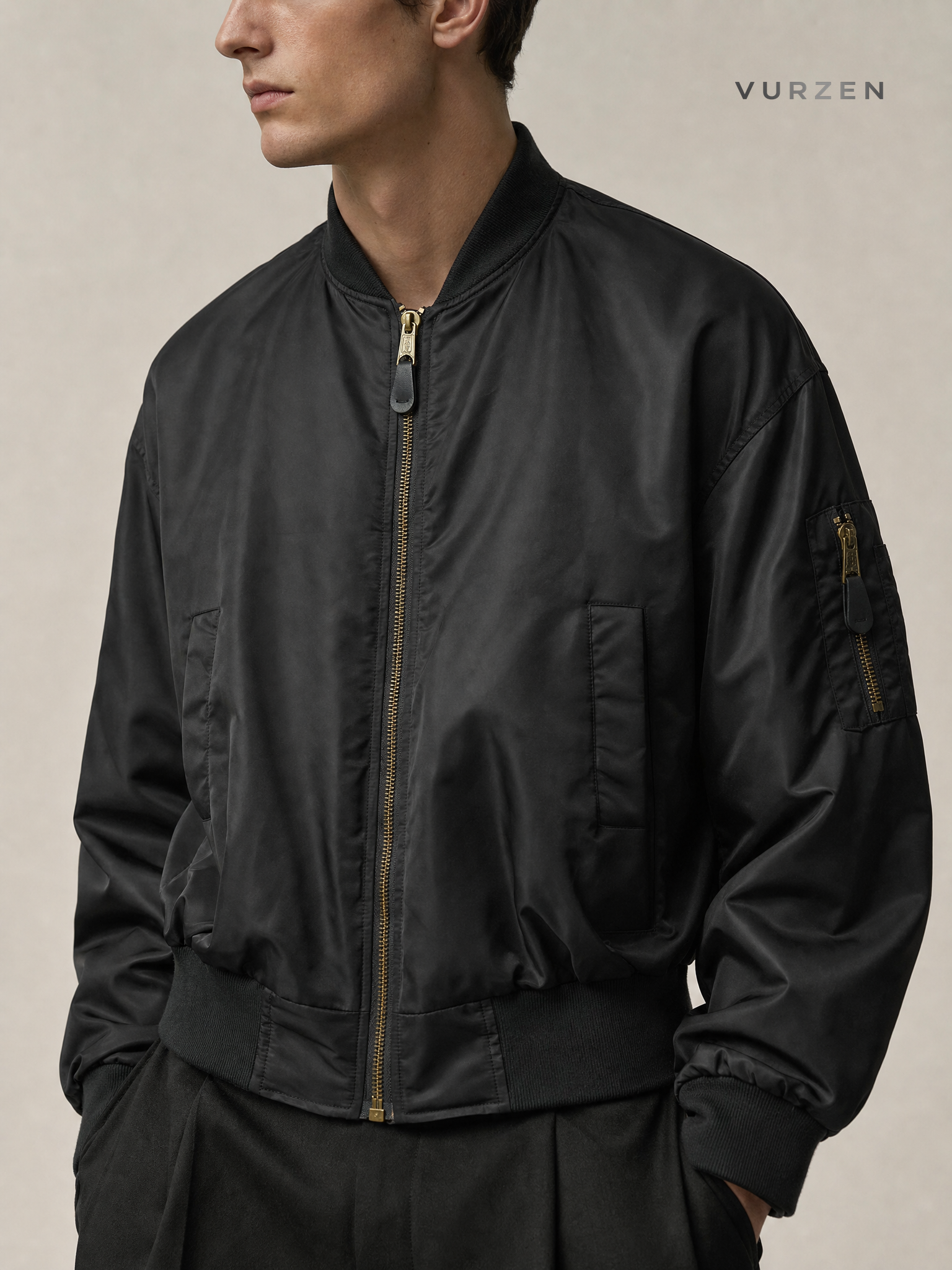 EME Alpha Velvet Bomber Jacket Winter Thick Coat detail
