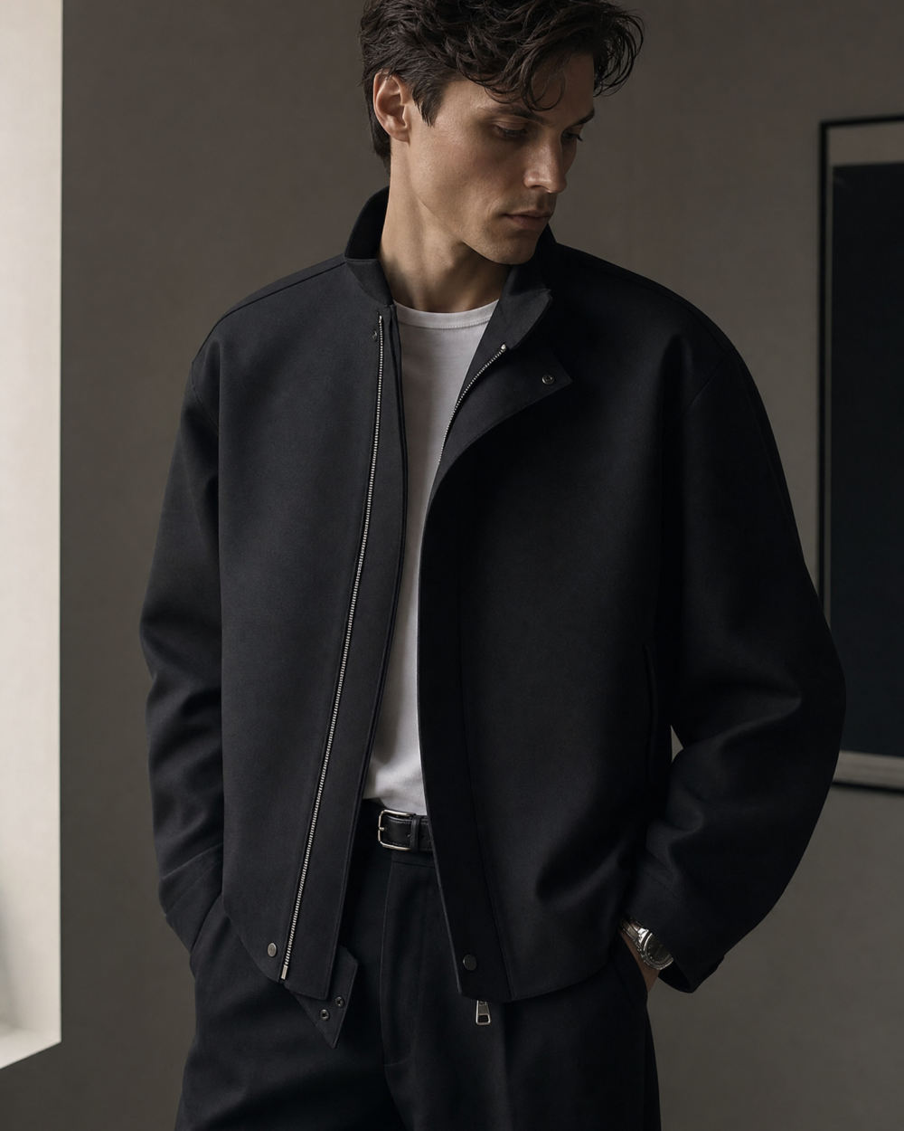 988677708916 top dark minimal jacket dark lookbook 05