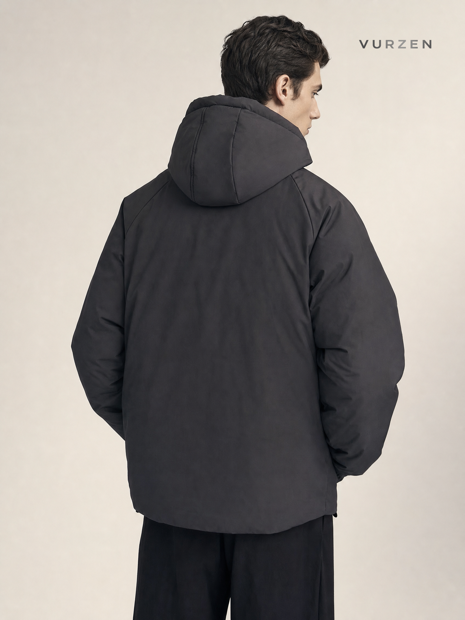 Vintage Japanese Style Hooded Thick Winter Jacket detail