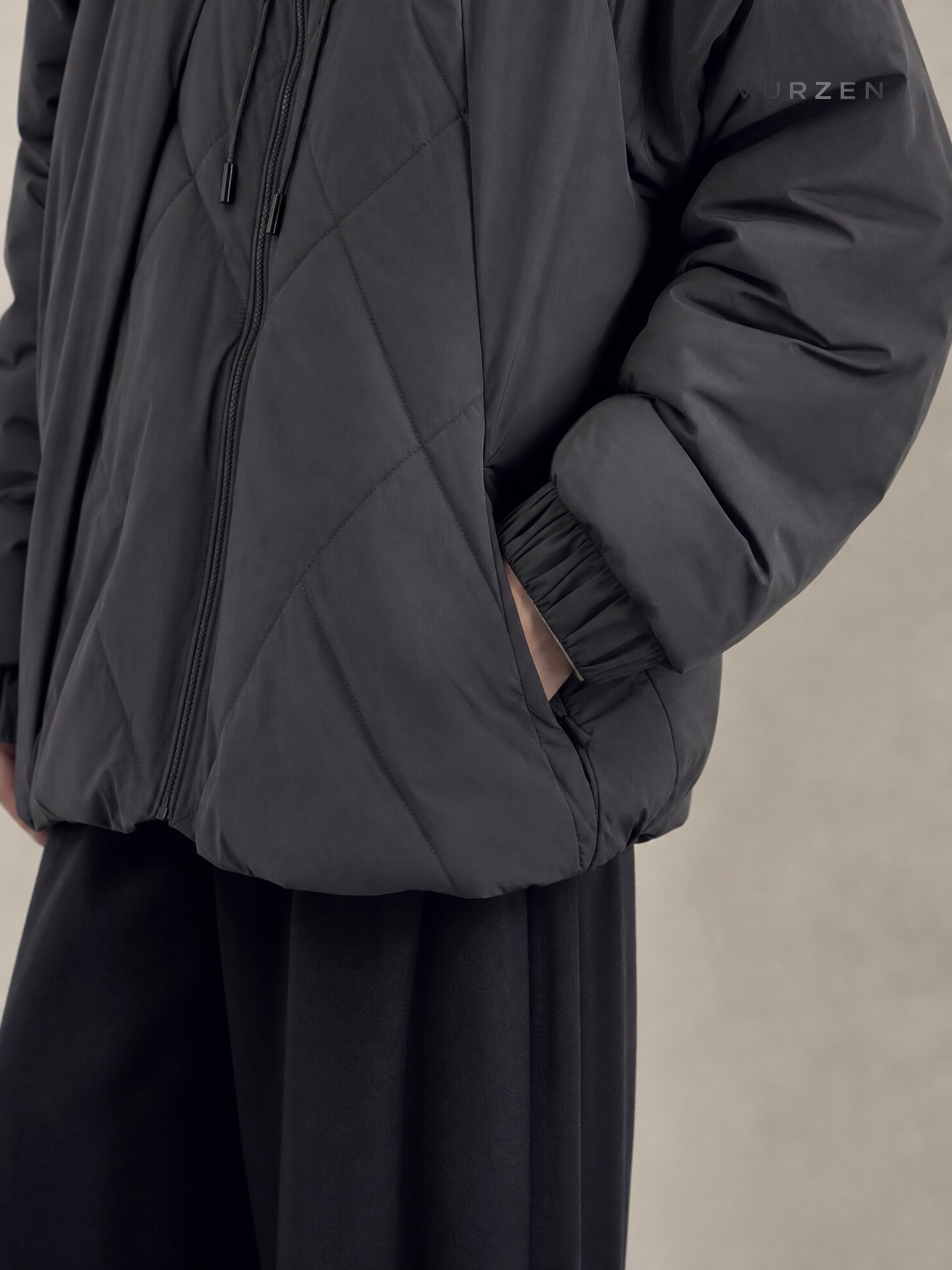 Vintage Japanese Style Hooded Thick Winter Jacket detail