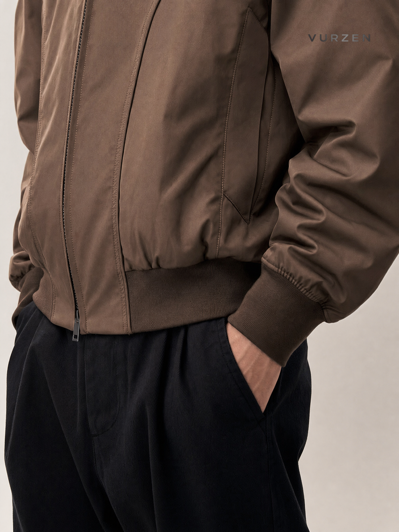 Men’s Wool-Blend Hooded Casual Work Jacket detail