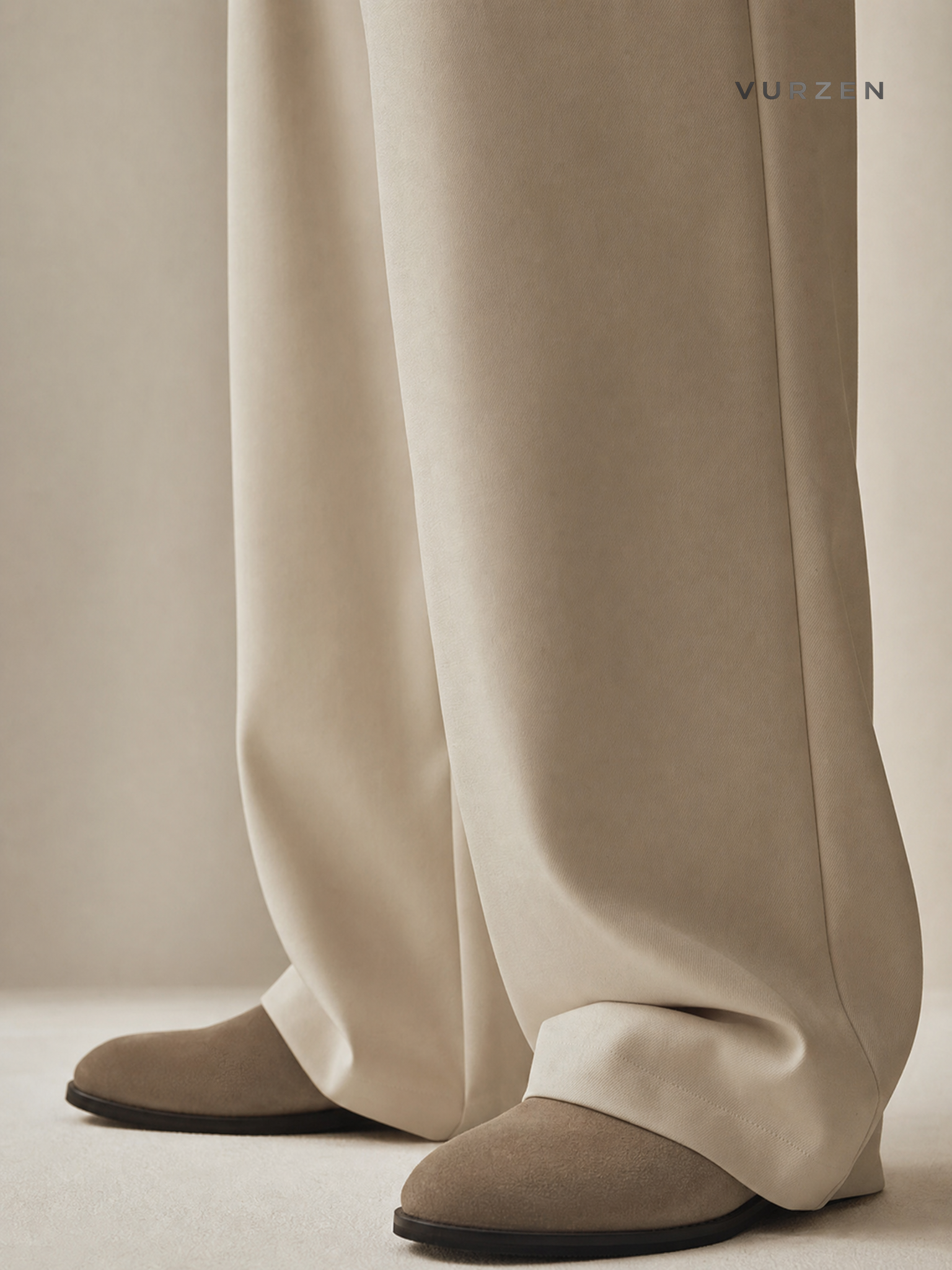 MYQ Retro Wide-Leg Warm Winter Suit Pants detail