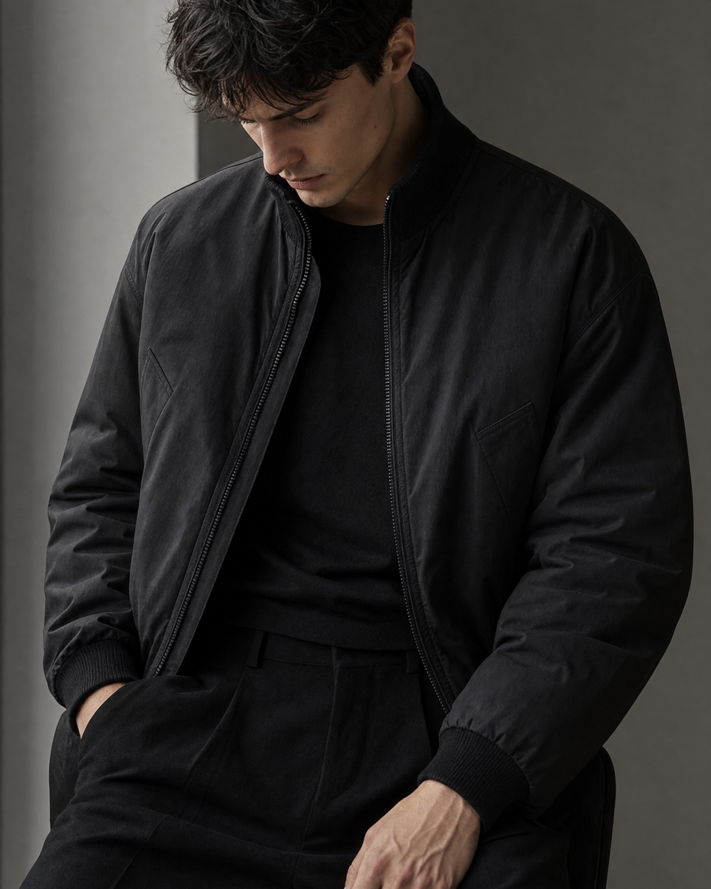 993707008289 top dark minimal jacket dark lookbook 05